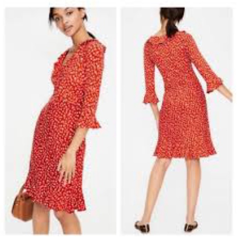 Boden Michaela Red and White Floral Dress